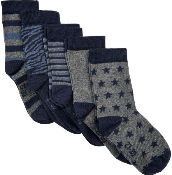 Minymo Kinder Socken Sock W. Pattern (5-Pack) Dark Grey Melange