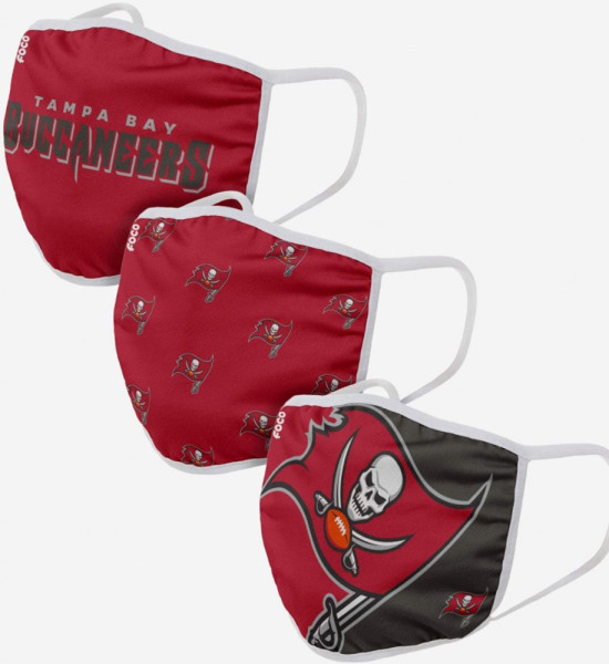 Tampa Bay Buccaneers 3er-Pack Gesichtsmasken American Football NFL Rot