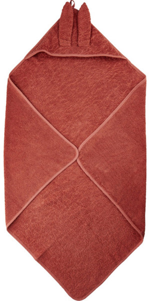 Pippi Baybwear Kinder Badetuch Organic Hooded Towel 83x83 cm Marsala Red