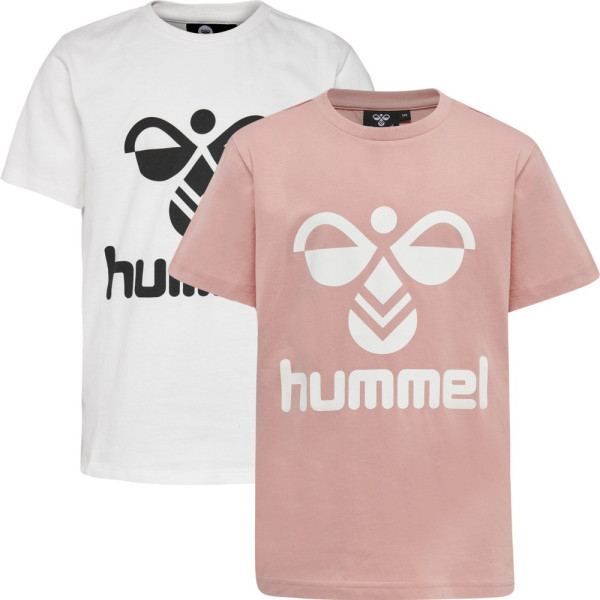 Hummel Kinder Tres T-Shirt S/S 2-Pack Rosette/White