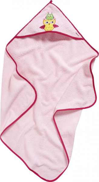 Playshoes Kinder Badetuch Frottee-Kapuzentuch Eule Rosa