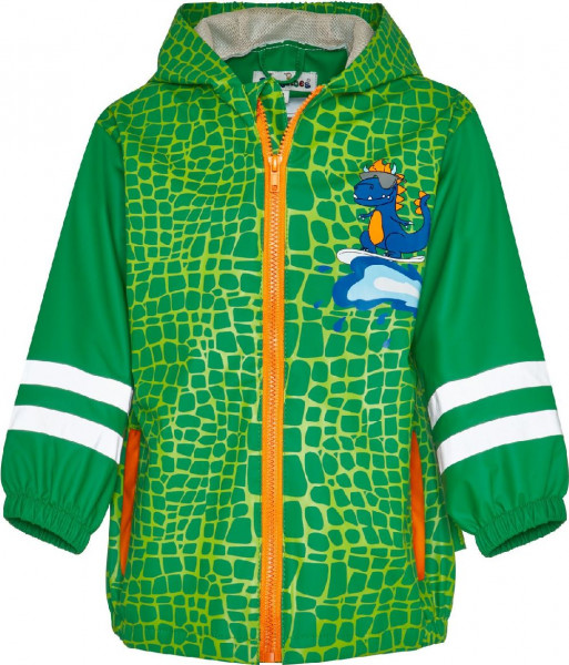 Playshoes Kinder Regen-Mantel Dino Grün