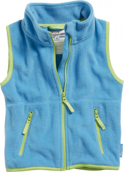 Playshoes Kinder Fleece-Weste farbig abgesetzt aquablau