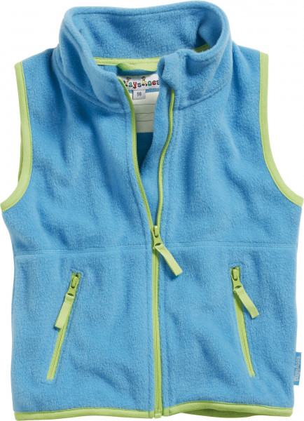 Playshoes Kinder Fleece-Weste farbig abgesetzt aquablau