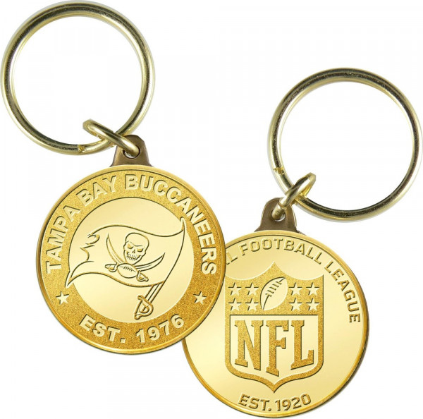 Tampa Bay Buccaneers Minted Coin Keyring American Football NFL Gold