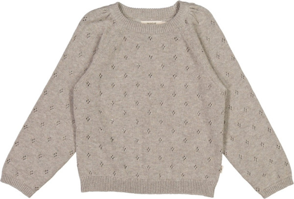 Wheat Kinder Strickpullover Knit Pullover Mira Warm Grey Melange
