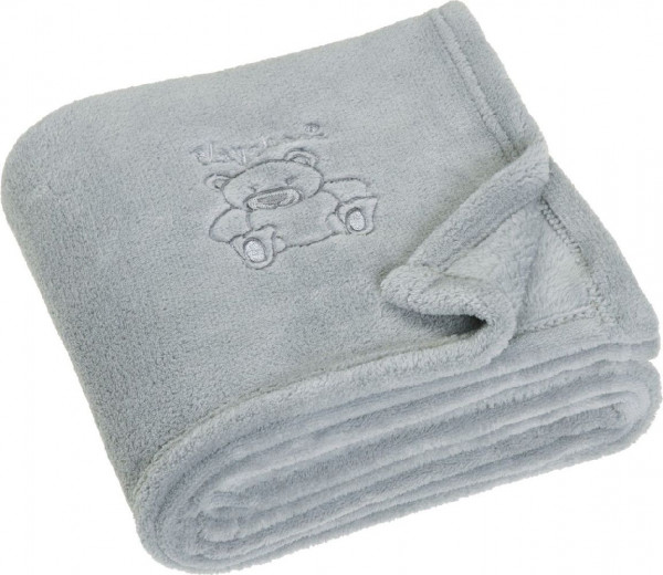 Playshoes Kinder Fleece-Decke Bär Grau