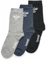 Hummel Kinder Socke Sutton 3-Pack Sock Black/Grey Melange/Blue Nights