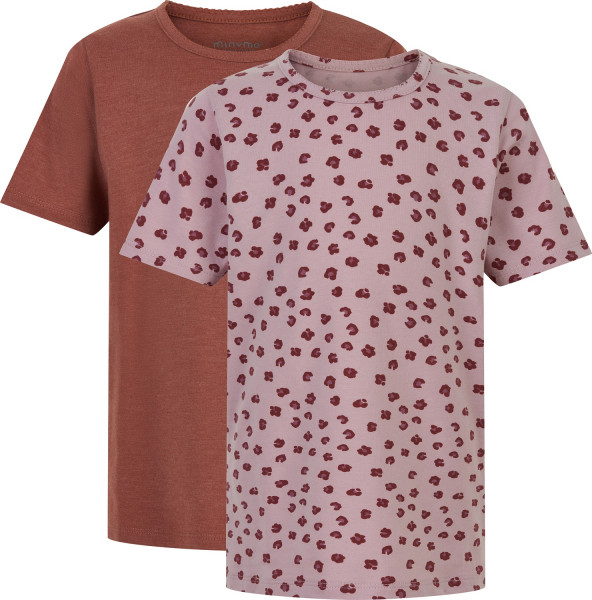 Minymo Kinder Basic 33 T-Shirt (2er Pack) Violet Ice
