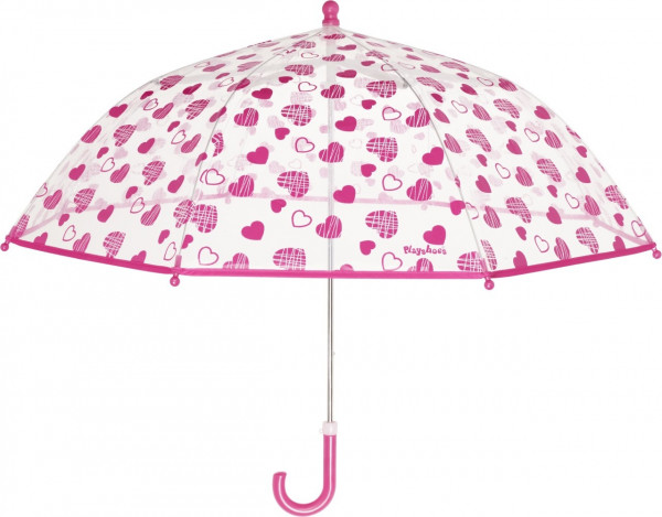 Playshoes Kinder Regenschirm Herzchen Transparent
