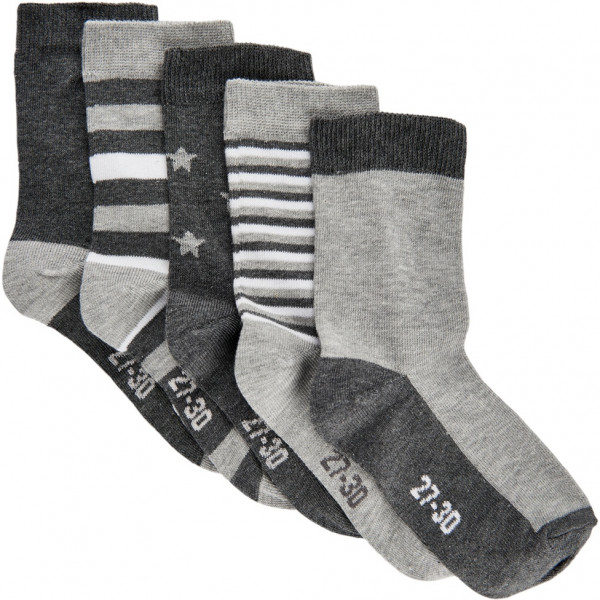 Minymo Kinder Socken Sock W. Pattern (5-Pack) Light Grey Melange