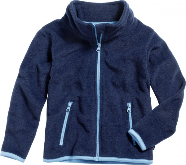 Playshoes Kinder Fleece-Jacke farbig abgesetzt Marine