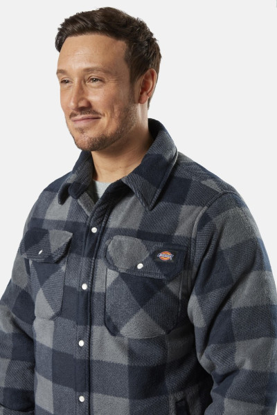 Dickies Herren Fleecejacke Portland Shirt Blue