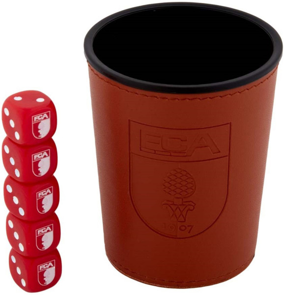 FC Augsburg Würfelbecher Mit 6 Würfeln 1023402