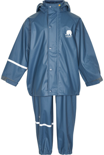 Celavi Kinder Regenset Basic Rainwear Set Solid PU Iceblue