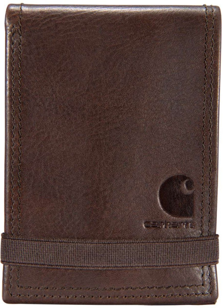 Carhartt Portemonnaie Milled Leather Front Pocket Wallet Dark Brown