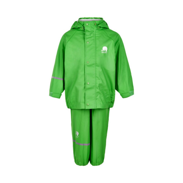 Celavi Kinder Regenset Basic Rainwear Set Solid PU Green