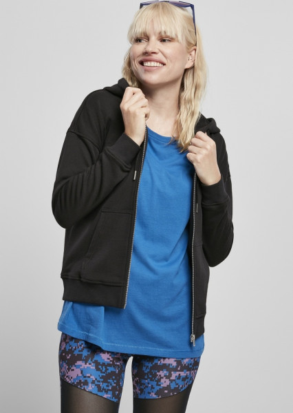 Urban Classics Damen Hoodie Ladies Organic Terry Zip Hoody Black