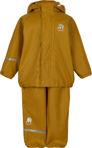 CeLaVi Kinder Regenset Basic Rainwear Set Solid PU Buckthorn Brown