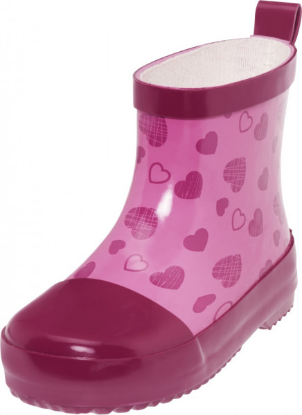 Playshoes Kinder Gummistiefel Halbschaft Herzchen Pink