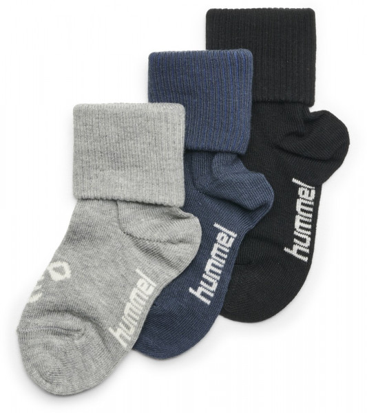 Hummel Kinder Socke Sora 3-Pack Sock Black/Grey Melange/Blue Nights