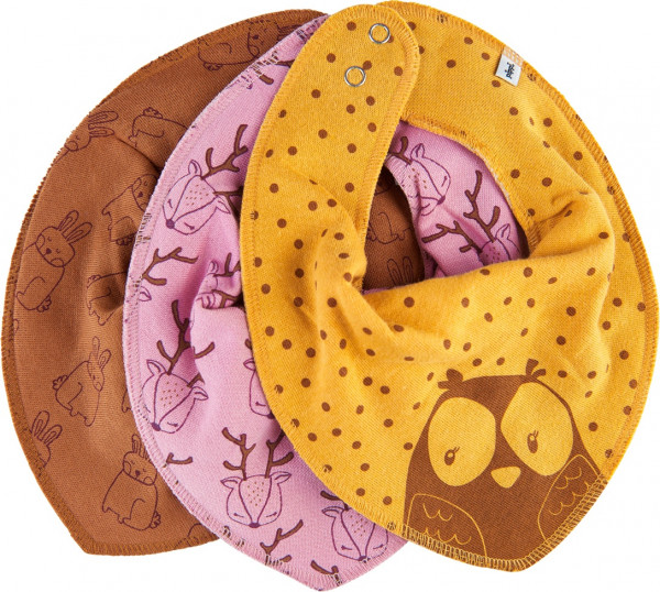 Pippi Baybwear Mädchen Halstuche Schal Bandana Bib Girl -Aop (3-Pack) Mineral Yellow