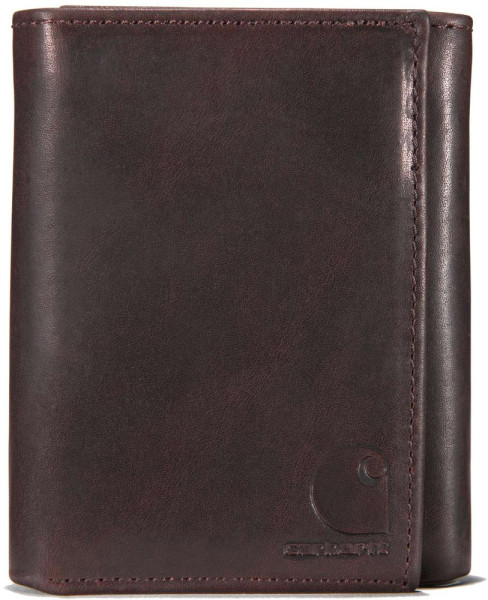 Carhartt Portemonnaie Oil Tan Leather Trifold Wallet Dark Brown