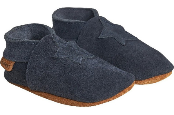 En Fant Kinder Soft shoes Elastic Slipper Suede E813110-Blue Night