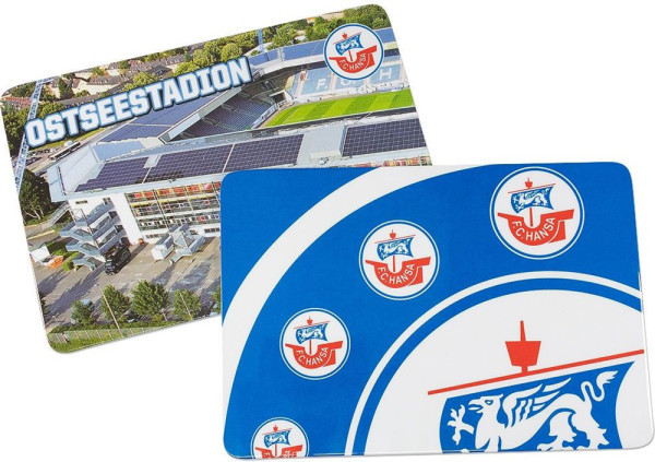 Hansa Rostock Frühstücksbrettchen (2er Set) Fußball Blau/Weiß