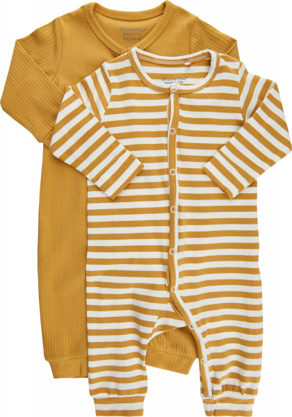 Minymo Kinder Overall Jumpsuit LS (2er Pack) Amber Gold