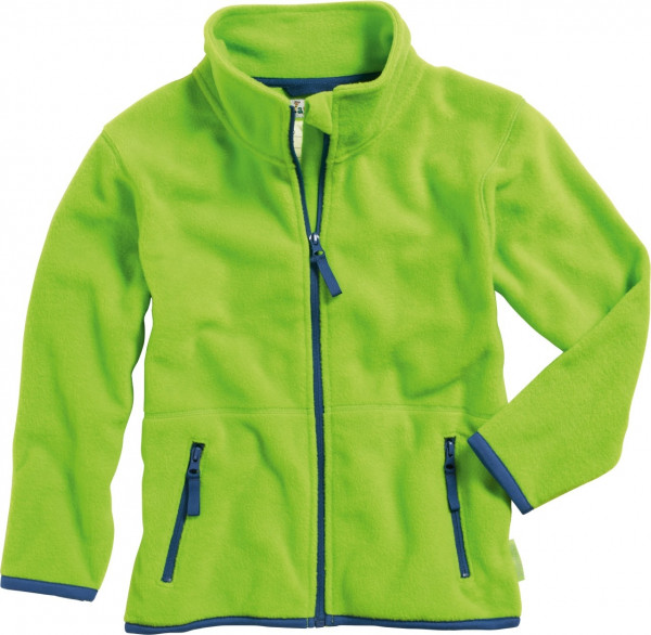 Playshoes Kinder Fleece-Jacke farbig abgesetzt Grün