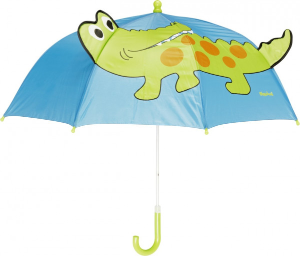 Playshoes Kinder Regenschirm Krokodil Blau/Grün