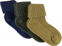 Minymo Kinder Socke Baby Sock Rib (3er Pack) Agave Green