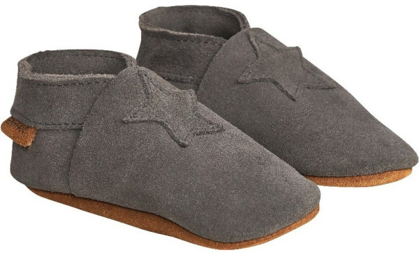 En Fant Kinder Soft shoes Elastic Slipper Suede E813110-Pewter