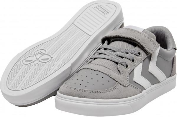 Hummel Kids Trainers Slimmer Stadil Leather Low Jr Alloy