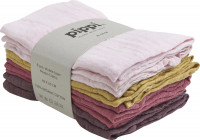 Pippi Babywear Kinder Windel Organic Muslin Cloth (8er Pack) Chalk Pink-65x65 cm