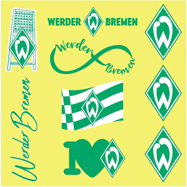SV Werder Bremen Tattoo-Set Motive Fußball Gelb/Grün