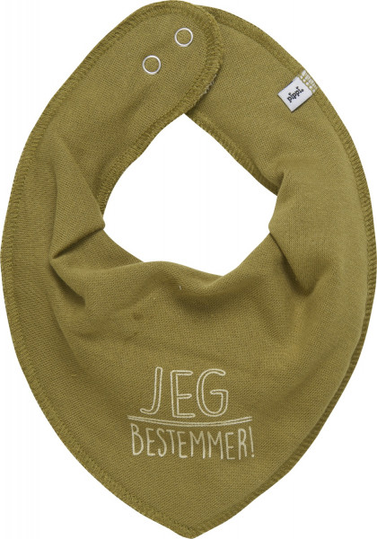 Pippi Babywear Kinder Lätzchen Bamdam Bib mit Schriftzug auf Dänisch Green Moss