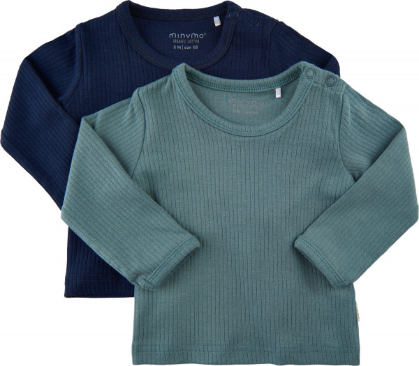 Minymo Kinder Longsleeve (2er Pack) Goblin Blue