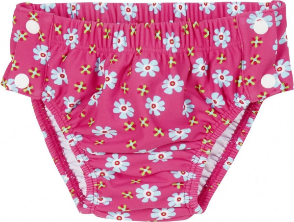 Playshoes Kinder Badehose UV-Schutz Windelhose Blumen zum Knöpfen Pink