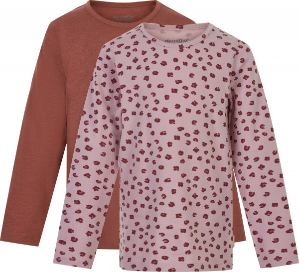 Minymo Mädchen Longsleeve Basic 35 Langarm Shirt(2er Pack) Violet Ice