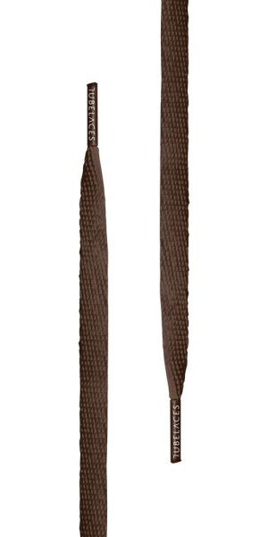 Tubelaces Schnürsenkel White Flat Brown-140 cm