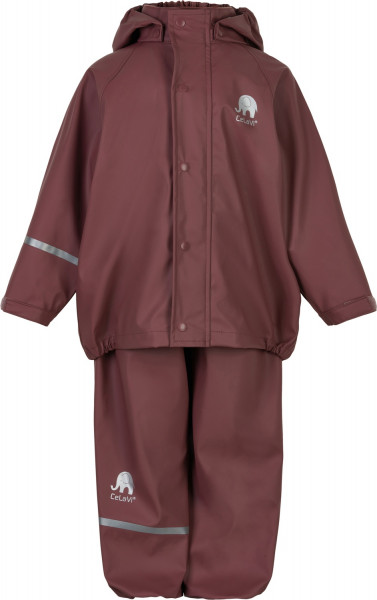 CeLaVi Kinder Regenset Basic Rainwear Set Solid PU Rose Brown