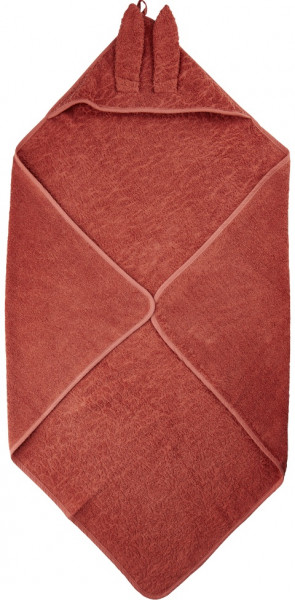 Pippi Baybwear Kinder Badetuch Organic Hooded Towel 83x83 cm Marsala Red