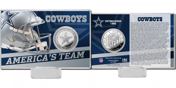 Dallas Cowboys Team History Silver Coin Card American Football NFL Silber