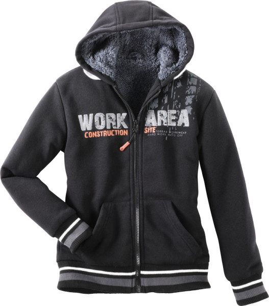Terrax Workwear Kinder Sweatjacke Schwarz