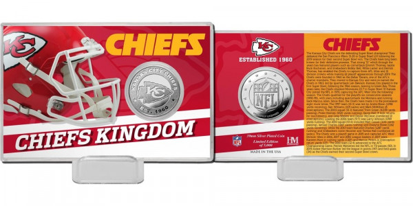 Kansas City Chiefs Team History Silver Coin Card American Football NFL Silber