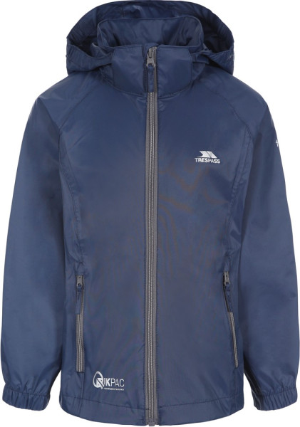 Trespass Kinder Regenjacke Qikpac X - Unisex Kids Packaway Jacket Tp75 Navy/Carbon