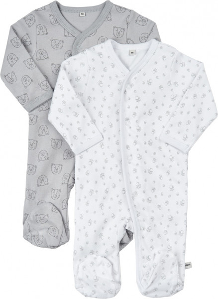 Pippi Babywear Kinder Schlafanzug Nightsuit mit Foot Buttons (2er Pack) Harbor Mist