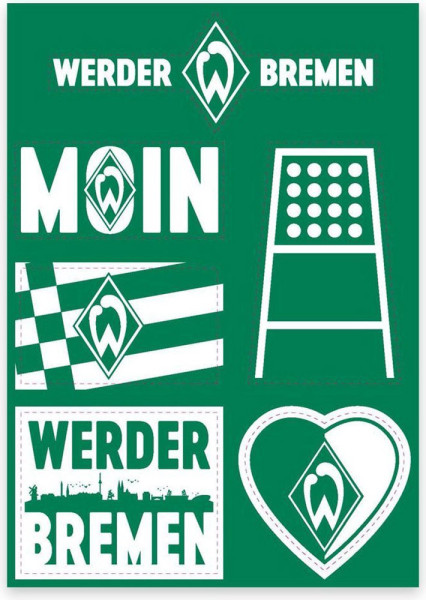 SV Werder Bremen Aufkleberkarte Werder Fußball Grün/Weiß